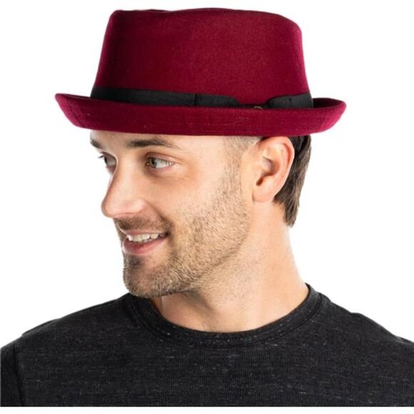 Fedora Hats for Men Premium Wool Women Structured Black Bowler